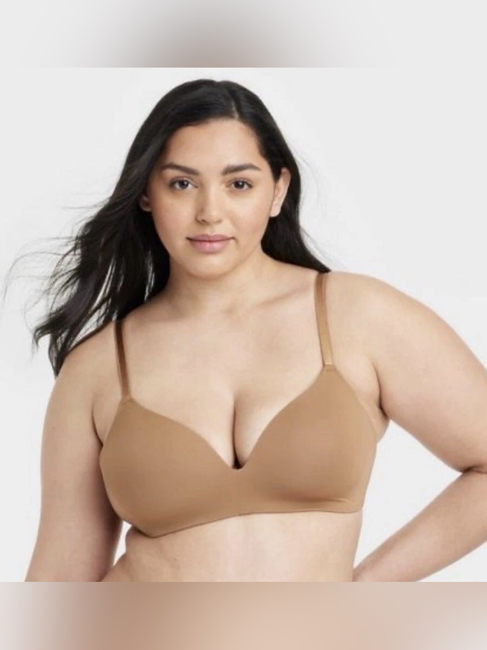 Auden “The Bliss” Bra Size 38D Women’s Neutral Tan Wireless Racerback T-Shirt